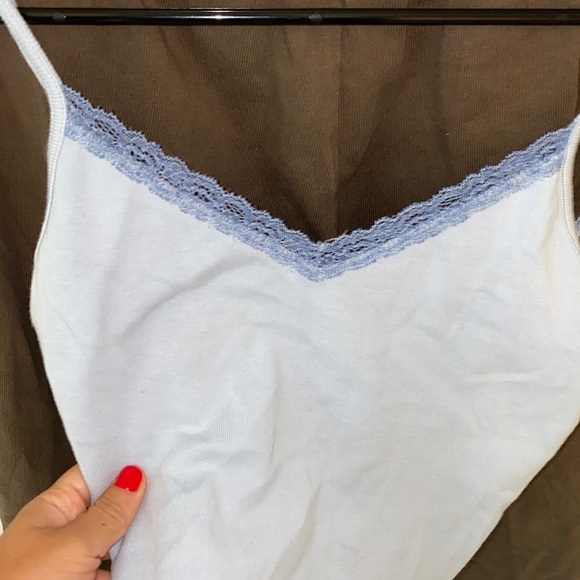 Brandy Melville baby blue lace top - Picture 2 of 4